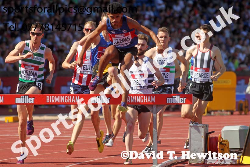 Mens 3000 metres steeplechase, 2019 Muller British Championships, Alexander Stadium, Birmingham. Photo: David T. Hewitson/Sports for All Pics